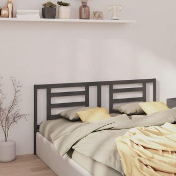 Solid Pine Wood Bed Headboard Grey 156x4x100 cm