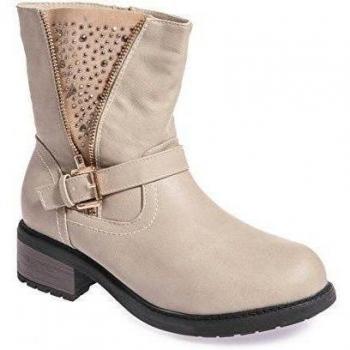 Botines de lluvia con tapa y cremallera La Modeuse, Beige