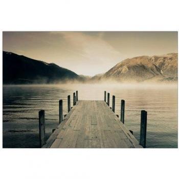 Panel decorativo de madera Jetty Lago Rotoiti 90x60 cm