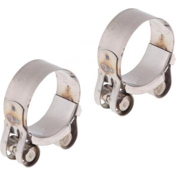 2x Motorcycle Exhaust Muffler Pipe Silencer Clamps Compatible with 44-47mm Pipes