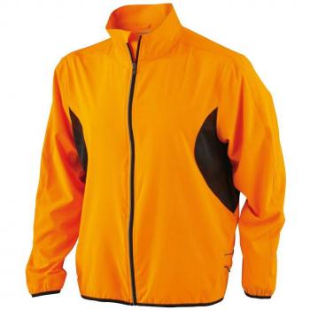 FluoroOrange/Black Mens Running Jacket, Size 3XL – James & Nicholson JN444