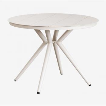 Weißer Aluminium Esstisch Ø100 cm
