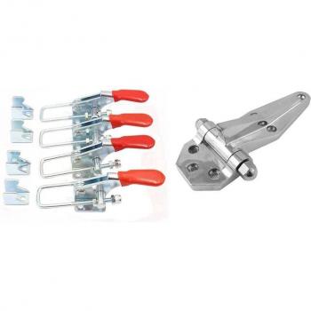 Brushed Nickel Freezer Door Hinges with Quick Holding Toggle Clamps