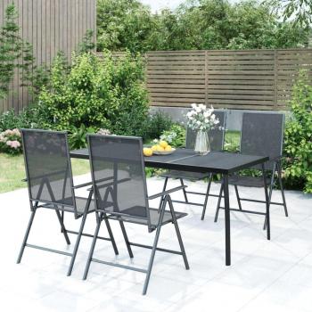 Tavolo da Giardino in Acciaio Antracite 165x80x72 cm