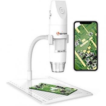 Handheld Digital Microscope, Lightswim 50~1000x Mini Pocket Microscope with HD 1080P 2MP Camera, 8 LED Lights for iPhone/iPad/Android Devices
