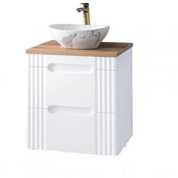 Ensemble meuble vasque 60 cm et miroir LED Oceanie White