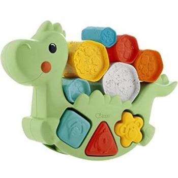 Chicco Lino Le Dino 2 en 1 ECO+ Jouet Éducatif pour Enfants de 1 à 4 Ans Fabriqué en Italie à Partir de Plastique Recyclé