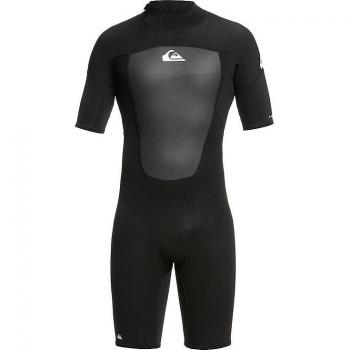 Quiksilver 2/2 Prologue Bz Shorty Muta in neoprene nera a maniche corte con zip sulla schiena