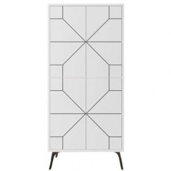 Mueble Auxiliar Dune Blanco 4 Puertas, 136 cm de Alto