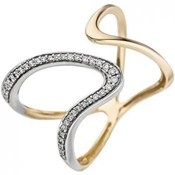 Damen‑Ring JOBO 58 – 585 Gold Gelbgold mit 36 Brillanten