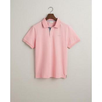 Gant Regular Fit Contrast Pique Poloshirt Korte Mouwen Wit M