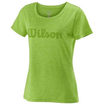 Wilson Damen Tennis T-Shirt UWII Script Tech Tee Kurzarm grün