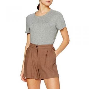 MERAKI Damen Leinenshorts, Braun, 42, XL Label