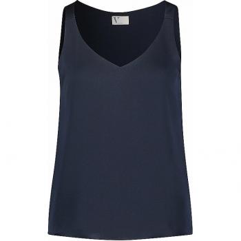 Satinbluse VERA MONT Vera Mont Satin-Bluse mit V-Ausschnitt Gr. 40, blau (night sky) Damen Blusen