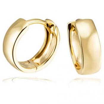 Daily Hochglanzpolierte Creolen 375 Gelbgold Ohrringe für Damen und Herren