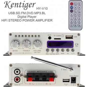 20W x 2 Hi-Fi Bluetooth-Compatible Car Amplifier with SD/DVD/MP3