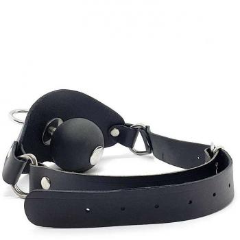 Masque et bâillon boule cuir silicone Super TRIUNE