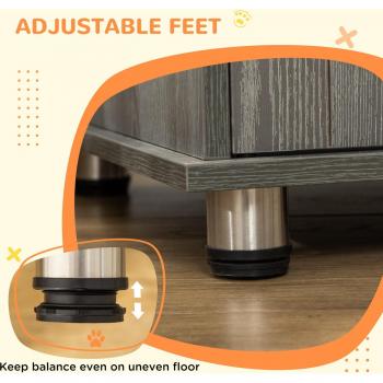 PawHut Stylish Pet Kennel End Table for Dogs, GreyD02