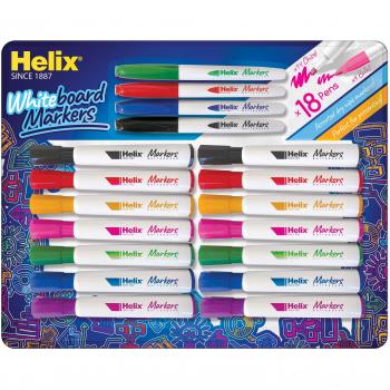 Helix 18-Piece Dry Wipe Marker Set