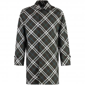 Burberry Men's Gabardine Car Coat in Green | Size 48 | Color C1213