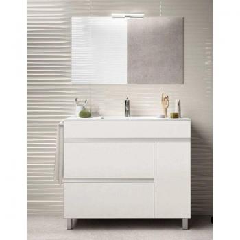 Meuble de salle de bain blanc 80CM avec miroir et lavabo