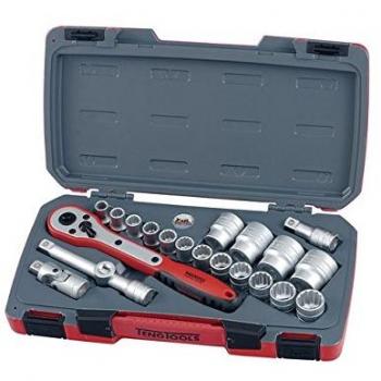 Teng Tools T1221 | 1/2 Drive 12 pt Regular Socket Set + Accessories (21pc)