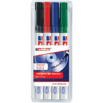 Edding 8400 CD-Marker 4 Stück in Blau, Rot, Grün, Schwarz