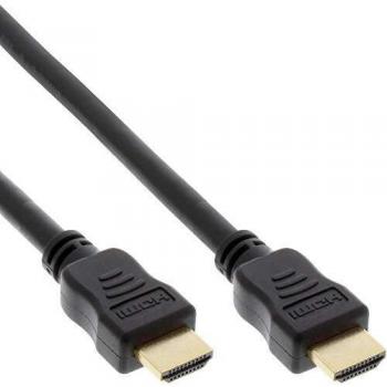InLine® HDMI‑High‑Speed Kabel mit Ethernet – 4K 2K, 2,5 m, schwarz / gold
