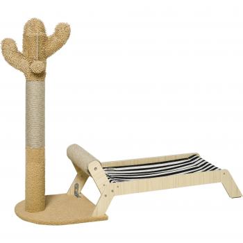 PAWHUT Amaca Per Gatti Con Tiragraffi A Forma Di Cactus Design 2 In 1