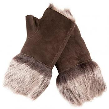 Infinity Leather Women's Light Stone Shearling Mittens