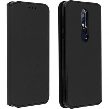 Avizar Magnetklappen-Backcover für Nokia 7.1, Schwarz