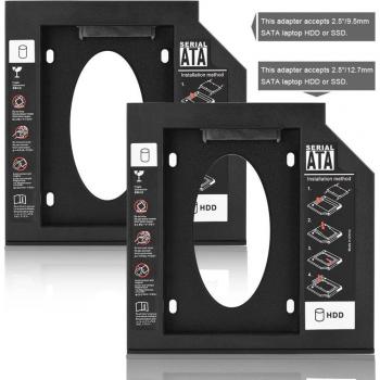 Dual‑Bay 2.5” SATA HDD/SSD + DVD Enclosure by VBESTLIFE (9.5 mm / 12.7 mm)