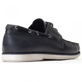 Navy Stern Leather Boat Shoe for Men