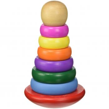 Piramide ad anelli Teorema 40166 in legno naturale