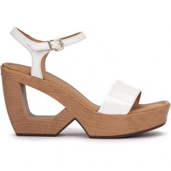 Weekend EDNA Charol Blanco – Sandalias Hechas a Mano