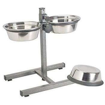 Petface 2700ml Adjustable Double Dog Feeding Dish – Anti‑Rattle