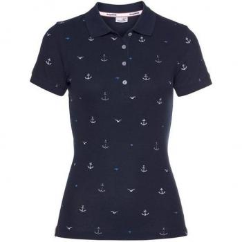KANGAROOS Damen Shirt, figurbetont, marineblau, Kurzarm