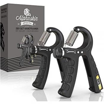 ALPHASKIN® Fingertrainer Griffkraft Trainer | 2er Set oder 5er Set | Unterarmtrainer Fingerhantel für Krafttraining