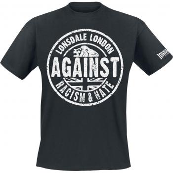Lonsdale Unisex T-Shirt – Normale Passform – AGAINST RACISM – Schwarz – L