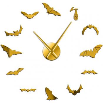 Giant Halloween Bats Wall Decor Clock