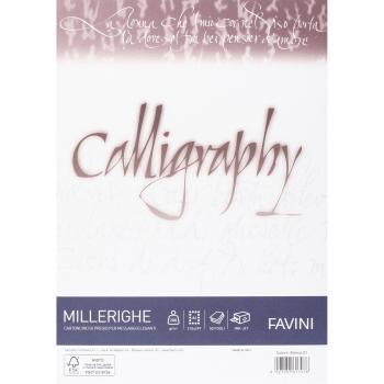 RISMA 50 FOGLI CARTONCINO DI PREGIO MILLE RIGHE ELEGANTE A4 200GR MQ. 210X297MM BIANCO INK JET FAVINI MADE IN ITALY