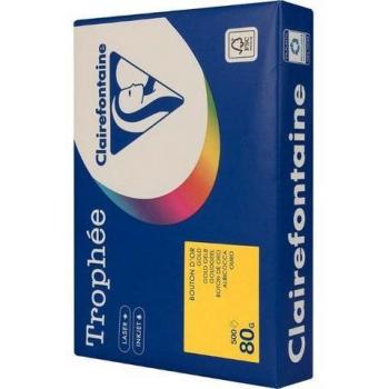 CLAIREFONTAINE Goldgelbes Kopierpapier „Trophée“, 80 g/m², DIN A4, 500 Blatt