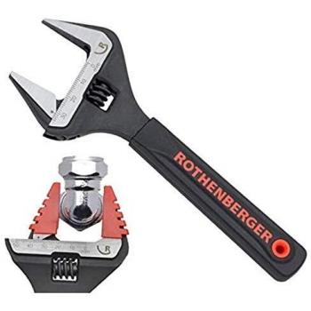Rothenberger Adjustable Wide Jaw Wrench Spanner 10'' Soft Grip 70461