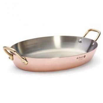De Buyer Profi-Pfanne V‑Form, 32 × 23 cm – Messinggriffe