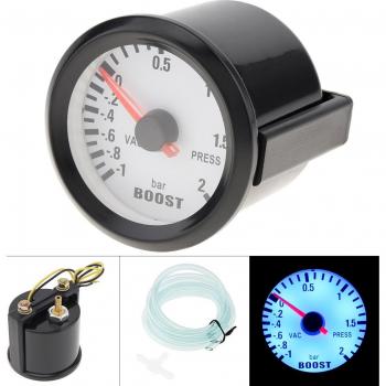 Indicateur de Boost 12V 6031BL – 52 mm NPT, LED bleu, 0,5‑2 bar