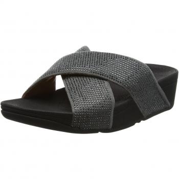 Fitflop Crystall II Slide, Infradito Donna, Argento, 41 EU
