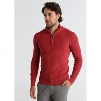 Ropa urbana para hombre: jersey redondo con cremallera y cuello Perkins – Victorio & Lucchino