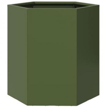 Hexagone d’Acier Vert Olive – Jardinière VidaXL 46×40×45 cm