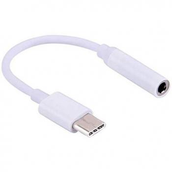 Adaptador de audio USB-C a 3,5mm blanco
