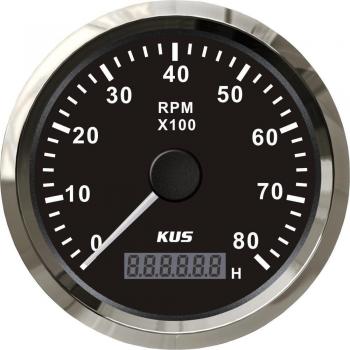 KUS Wasserdichter Tacho 0-8000RPM 85mm 12V 24V